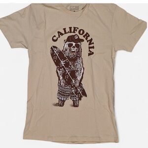 California West Coast Bear with Surfboard T-Shirt XL